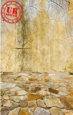 Fondo fotográfico de fondo piedra amarillo carretera 5x7 pies Foto 1 de 3