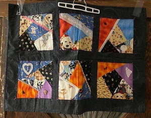 Handmade Quilt Throw Lap Blanket Dog Patchwork With Puppy Buttons Soccer World💗 - Picture 1 of 6