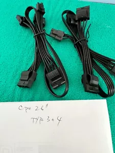 2x Corsair Type 3 Type 4 Perif 4x Connector Molex PSU Modular Cable,original - Picture 1 of 8
