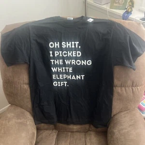 weißer Elefant Geschenk T-Shirt XL (schwarz) - Bild 1 von 3