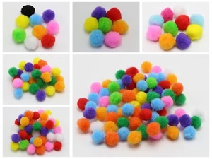 Mixed Color Soft Fluffy Pom Poms for Kids DIY Crafts Pompoms Ball Pick Your Size - Picture 1 of 19