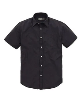 New Mens Williams & Brown Smart Black Short Sleeve Formal Shirt Collar Size 19 " - Picture 1 of 1