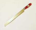 Serrated Stainless Steel Challah, Bread Knife, Red Bone Handle, Made to Order