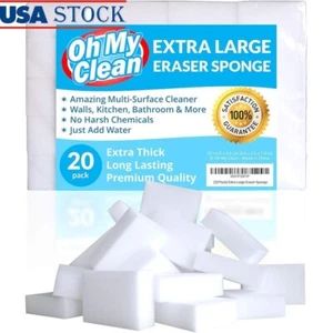 Extra Large Eraser Sponge 20 Pack Melamine Foam Multi Surface Cleaner Pads New - Picture 1 of 9