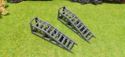 2 Pezzo Rampa 1:18 1:16 Modellismo per Modellino Auto Diorama Officina - Immagine 1 di 4