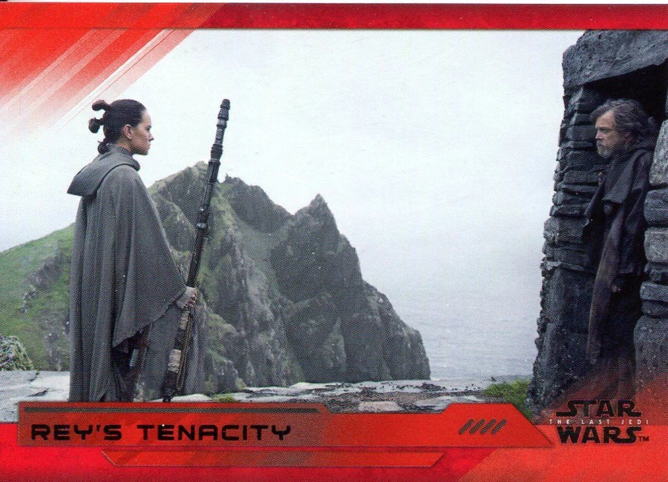 Star Wars Last Jedi S2 Red [199] Base Card #21 Rey's Tenacity - Image 1 of 1
