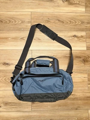 Bolso de Lona Eddie Bauer Pequeño de Lona Azul con Correa Larga Muchos Bolsillos Foto 1 de 4