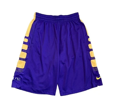 Nike Elite LSU Tigers DRI-FIT Basketball Shorts Purple Yellow Men’s Size Small - Image 1 of 4