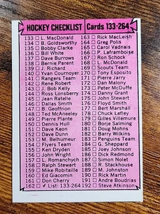 Tarjetas de lista de verificación 1974-75 Topps #162 #133-264 sin marcar  - Imagen 1 de 2