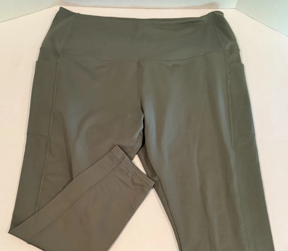 Pantalones Leggings Cortos Danskin Verde Oliva Poliéster Atlético Yoga - XXL Foto 1 de 1