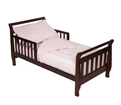  Conjunto de roupa de cama infantil Minky Dot chenille 4 peças, rosa para meninos e meninas - Imagem 1 de 4