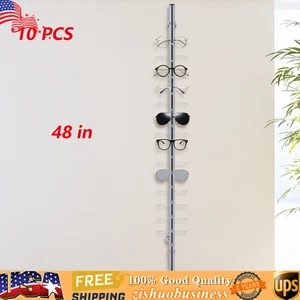 10x Estante de varilla de exhibición de gafas de sol de aluminio montado en la pared marco de almacenamiento EE. UU. - Imagen 1 de 12