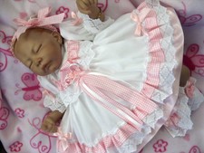 DREAM 4-5 YEARS GIRL WHTE PINK GINGHAM FRILLY LINED TRADITIONAL DRESS