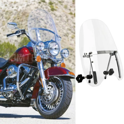 Deflector de parabrisas transparente grande de 18"x16" para Harley Touring Road King Foto 1 de 4