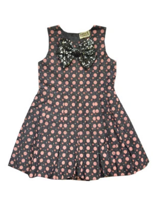 Vestido de Fiesta Sophie Catalou Nuevo con Etiquetas Lentejuelas Lazo 2-10 Sin Mangas Carbón y Rosa Foto 1 de 4