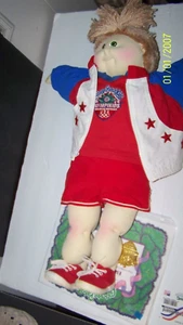 XAVIER SOFT SCULPTURE CABBAGE PATCH bambola OLYMPIC KID RARO capelli autografato calcio - Foto 1 di 8