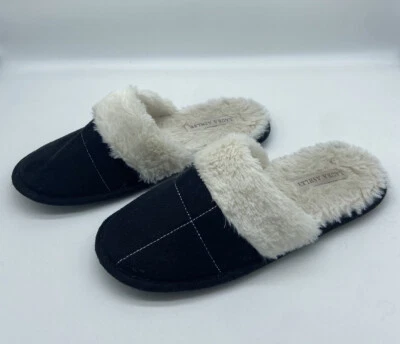 Zapatillas Laura Ashley suaves negras blancas Brad Habitación Zapato Casa Zapato 8/9 Foto 1 de 4