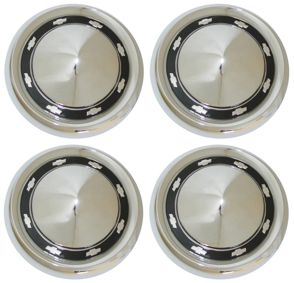 Tapacubos de coche Chevrolet 1956 estilo pequeño con detalles pintados de negro 150 210 Belair Foto 1 de 2