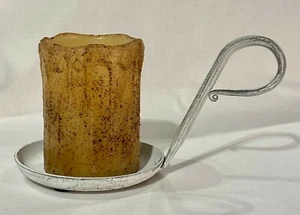 ONE ANTIQUE WHITE "CLARA" RUSTIC FARMHOUSE JAR OR PILLAR CANDLE HOLDER ONLY - Picture 1 of 2