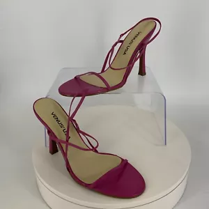 Sandalias rosa fucsia con tacones de tiras Venus EE. UU. 7,5 M de punta abierta - Imagen 1 de 13
