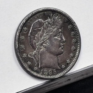 1895-S Barber Quarter Dollar - Gem AU Details, Strongly Cleaned (#58675-L) - Picture 1 of 8
