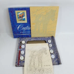 Vintage 50er Jahre Ölgemälde nach Zahlen Set Pferd Hengstfohlen unbemalt 8x10 Craftint 100 - Bild 1 von 3
