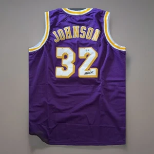 Magic Johnson Authentic Signed Purple Pro Style Jersey BAS Witnessed 2 - Picture 1 of 2