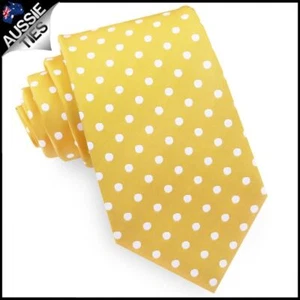 Yellow Polka Dot Mens Tie - Picture 1 of 1
