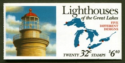 U.S. Scott# BK230, 1995 Great Lakes Lighthouses Bklt. of 20, VF MNH, SCV $18.00 - Image 1 of 3