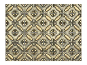 Vintage Embossed tin ceiling tiles Plastic wall panels PLB38 ancient gold 10pcs - Picture 1 of 21