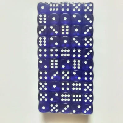Dados puntuales D6 transparentes multicolores de seis caras 20 piezas para mesa de juego de mesa 0,63" Foto 1 de 4