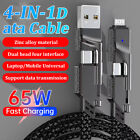 4-in-1 Fast Charging Cable Charger Data Cord Usb-c For Iphone 14 Pro Max Samsung