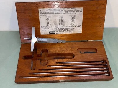 LUFKIN DEPTH 微米计编号 513 0-6 英寸 0.001 英寸等级。 RATCHET THIMBLE STARRETT — 第 1/4 张图片