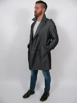 ETRO MILANO PELTRE LLUVIA TRENCH SOBRE ABRIGO CINTURÓN 3/4 LARGO HOMBRE CHAQUETA ~ 48/38 EE. UU. Foto 1 de 4