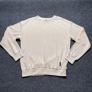 Comfrt Crewneck Waffle Knit Long Sleeve Size Medium Cream Unisex Thermal - Picture 1 of 8