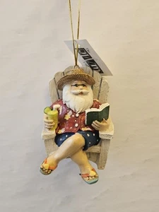 Strandkorb Santa Weihnachtsschmuck Harz 3,5" Urlaub - Bild 1 von 7