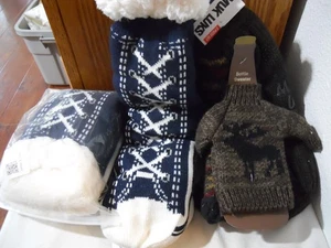 Zapatilla forrada Sherpa Muk Luk para hombre talla 10-13 - 2 pr pantorrilla alta Sox Fit TODOS - Imagen 1 de 6