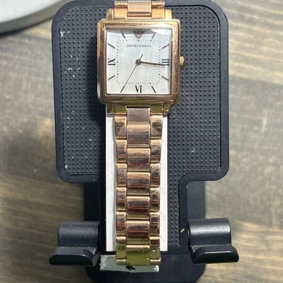 EMPORIO ARMANI Modern Square Watch Analog WHT GLD AR 11177 from JAPAN - Image 1 of 4