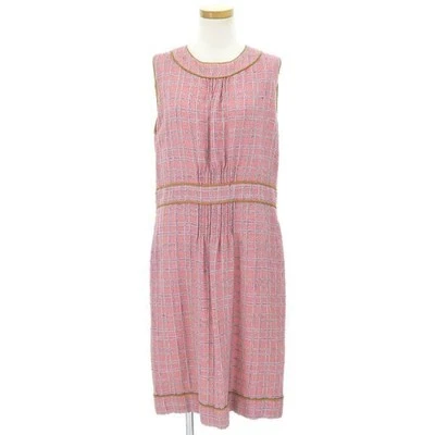 CHANEL 04P Dress Cotton Wool Made in France Size 44 Pink L94cm Women's Clothing - Image 1 of 4