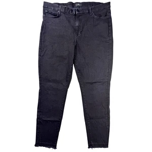 Pantalones de mezclilla ajustados al tobillo negros talla 33 dobladillo deshilachado 7 For All Mankind para mujer - Imagen 1 de 15