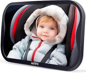 Baby Car Mirror for Rear-Facing Seat - Shatterproof & No-Shake Design,Wide - Picture 1 of 9