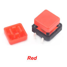 Momentary Tact Tactile Push Button Switch Cap 10x10mm 12 x 12mm White Red Green