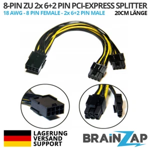 8-PIN PCI-Express PCIe zu 2x 6+2 PIN / 8 PIN PCI-E Splitter Adapter Kabel Mining - Bild 1 von 2