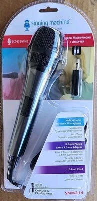 Singing Machine  Microphone SMM 214 NEW, Unidirectional Wired & Adapter - Image 1 of 2