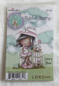 Nuevo sello de goma LDRS Little Darlings PolkaDoodles - Holly Story Time - Imagen 1 de 2