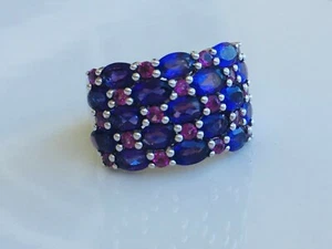 KH Designs African Amethyst Rhodolite Garnet Sterling Silver Ring Size 7.5 - Picture 1 of 4