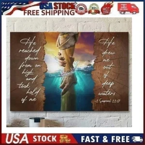 Jesus Canvas Art Painting, He Reached Down Bible Verse Canvas. 20x28". Unframed - Picture 1 of 6