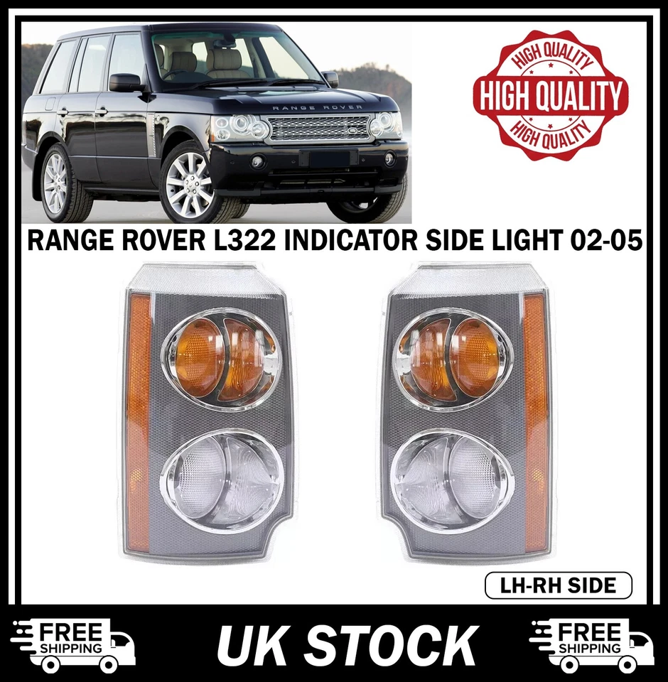 LH+RH SIDE FRONT INDICATOR SIDE LIGHT LAMPS FOR LAND RANGE ROVER L322 2002-05 UK - Image 1 of 4