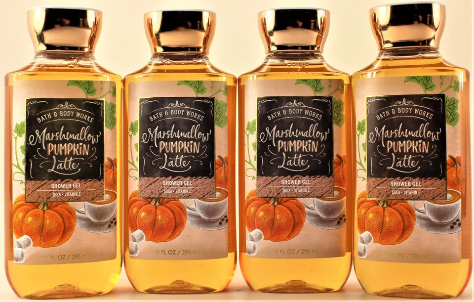 3 Marshmallow Pumpkin Latte Shower GEL Bath & Body Works 10 FL Oz