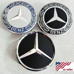 4 PCS Fits for Mercedes-Benz 75MM Wheel Center Caps Hubcaps AMG Wreath Matte - Picture 1 of 10